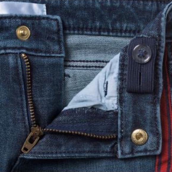 Jack Denim By Janie and Jack Side Stripe Crop Jeans Raw Hem Adjustable Waist - Picture 4 of 14